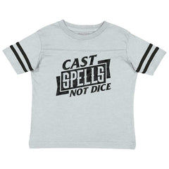 Cast Spells Not Dice Dungeons Toddler Football Jersey Tee-Direct To Garment Print-Brisco Baby