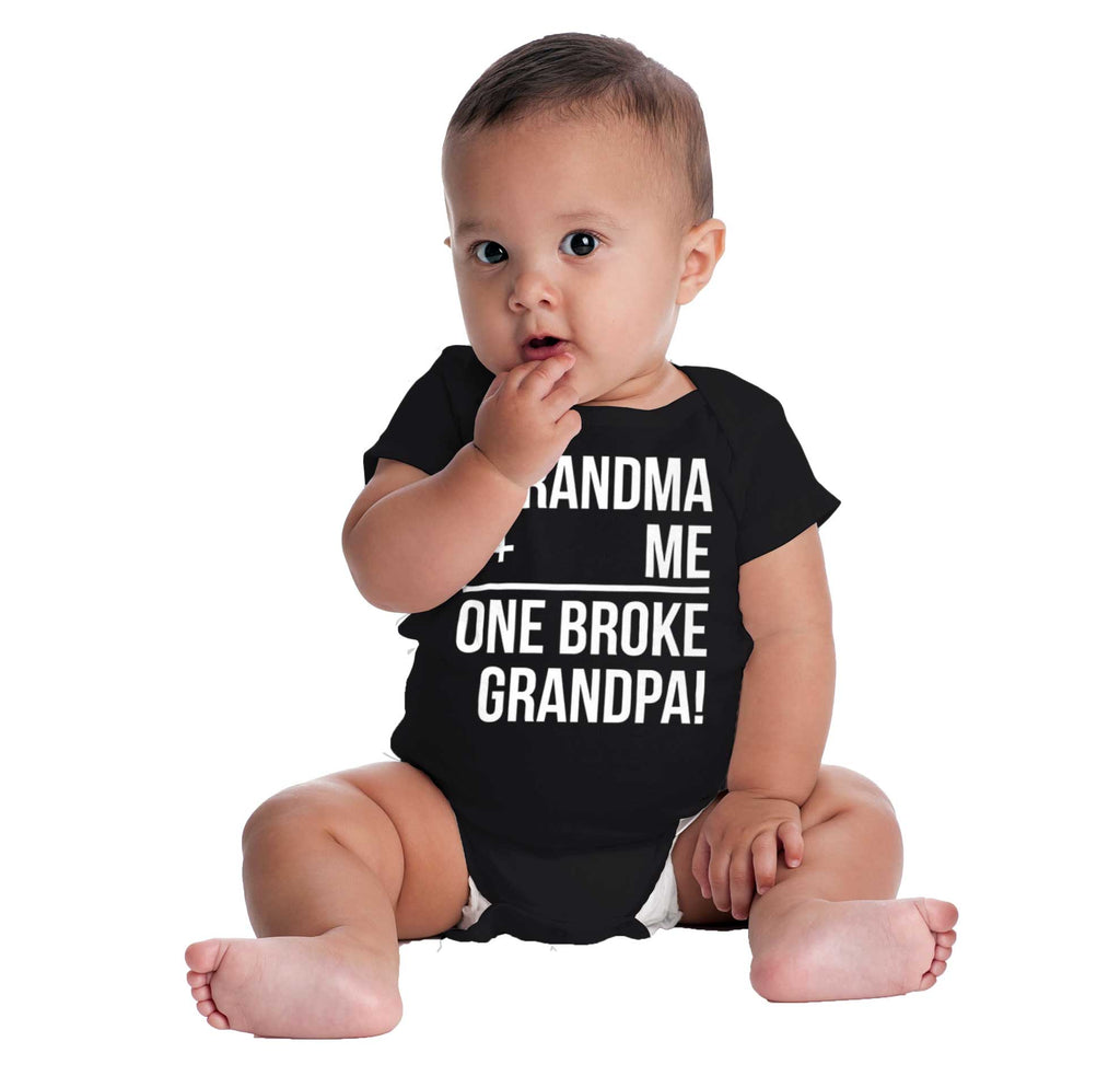 One Broke Grandpa Romper Bodysuit-Direct To Garment Print-Brisco Baby