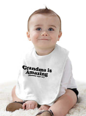 Grandma Amazing Infant Baby Bib-Direct To Garment Print-Brisco Baby