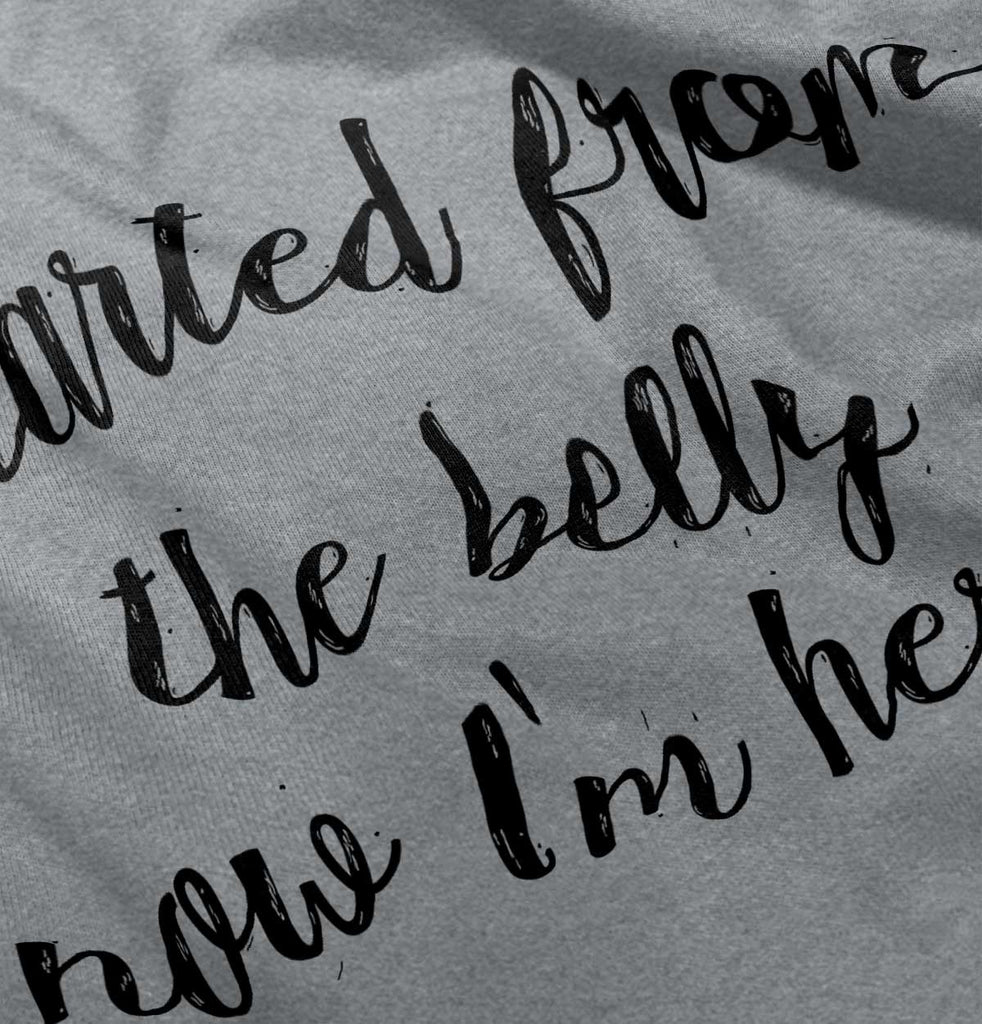 Started From The Belly Romper Bodysuit-Direct To Garment Print-Brisco Baby