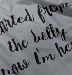 Started From The Belly Romper Bodysuit-Direct To Garment Print-Brisco Baby