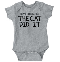 Cat Did It Romper Bodysuit-Direct To Garment Print-Brisco Baby