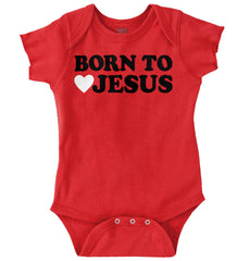 Born To Jesus Romper Bodysuit-Direct To Garment Print-Brisco Baby