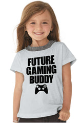 Future Gaming Buddy Toddler Ruffled Trim T-Shirt-Direct To Garment Print-Brisco Baby