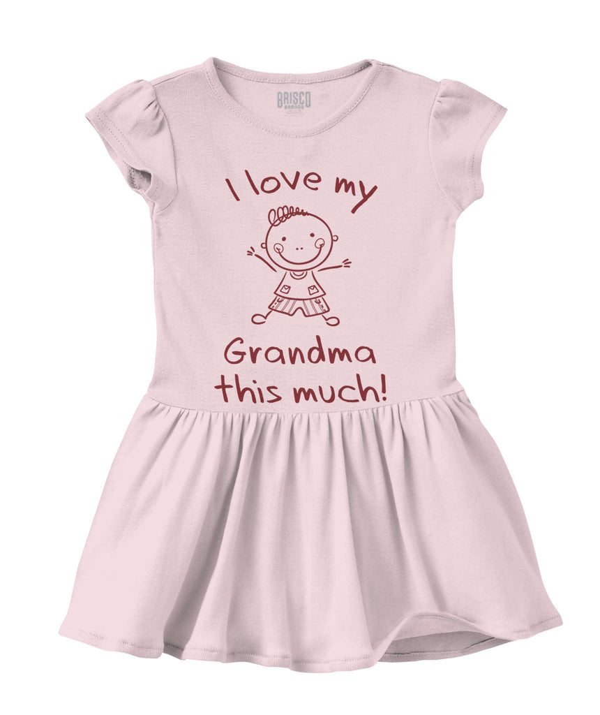 Love My Grandma Solid Baby Infant Dress-Direct To Garment Print-Brisco Baby