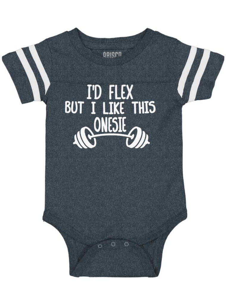I'd Flex Football Romper Bodysuit-Direct To Garment Print-Brisco Baby