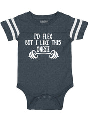 I'd Flex Football Romper Bodysuit-Direct To Garment Print-Brisco Baby