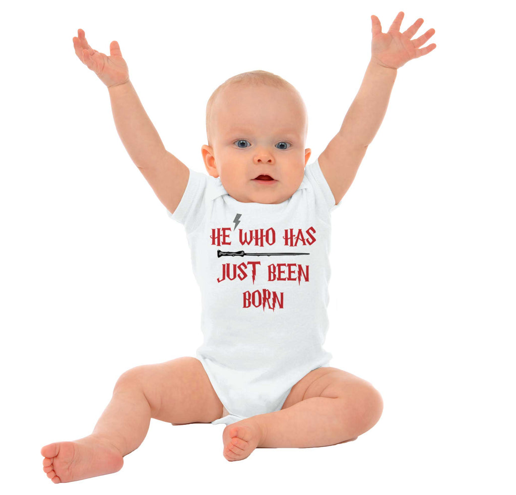 He Who Just Been Born Romper Bodysuit-Direct To Garment Print-Brisco Baby