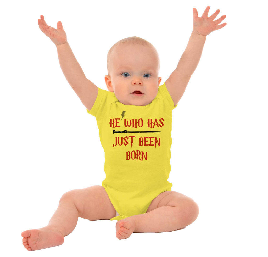 He Who Just Been Born Romper Bodysuit-Direct To Garment Print-Brisco Baby