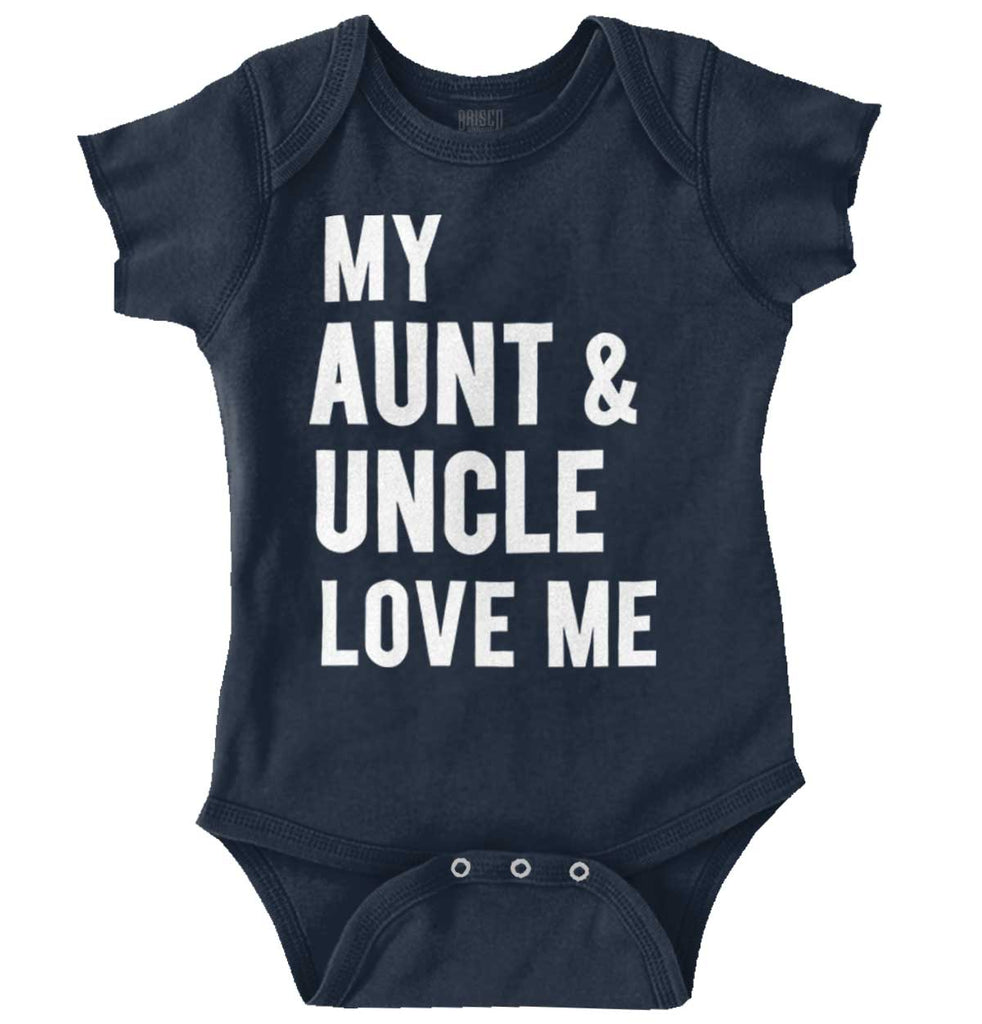 Aunt And Uncle Love Me Romper Bodysuit-Direct To Garment Print-Brisco Baby