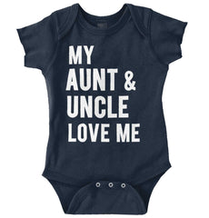 Aunt And Uncle Love Me Romper Bodysuit-Direct To Garment Print-Brisco Baby