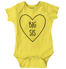 Big Sis Heart Romper Bodysuit-Direct To Garment Print-Brisco Baby