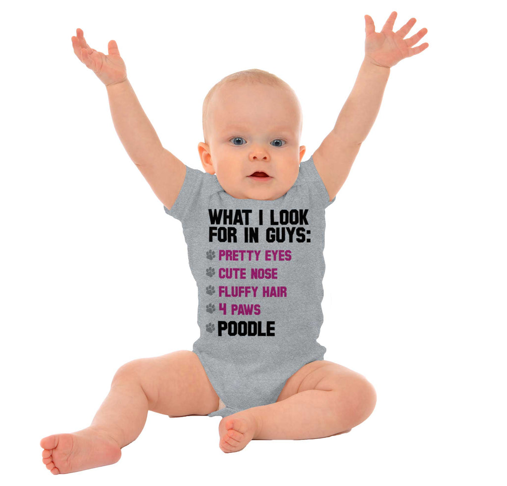 Poodle Checklist Romper Bodysuit-Direct To Garment Print-Brisco Baby