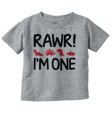 Rawr I'm One Infant Toddler T Shirt-Direct To Garment Print-Brisco Baby