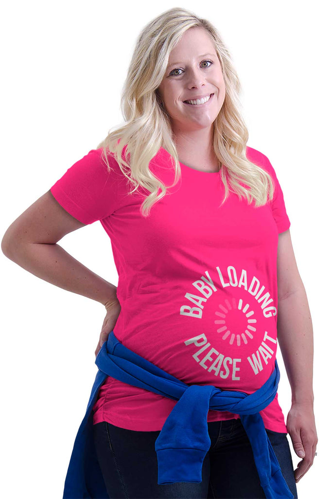 Baby Loading Please Wait Maternity T-Shirt-Direct To Garment Print-Brisco Baby