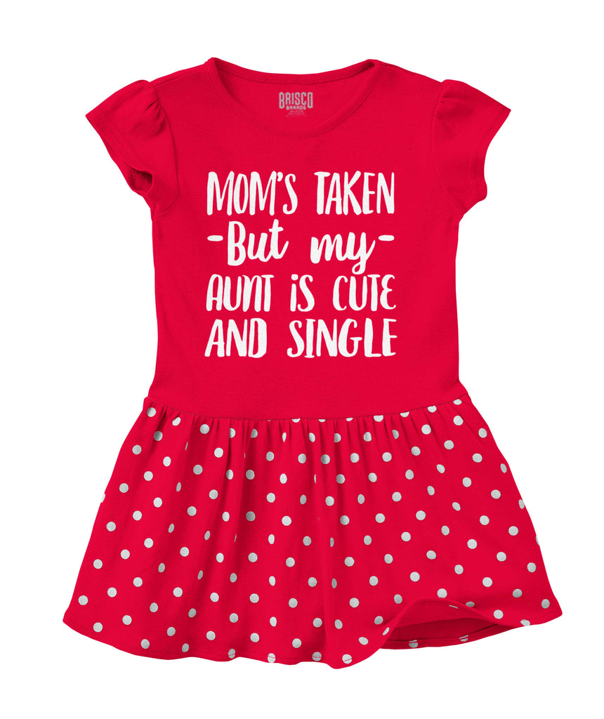 Aunt is Single Baby Polka Dot Skirt Dress-Direct To Garment Print-Brisco Baby