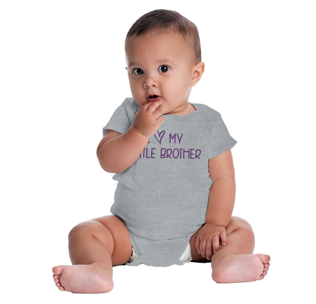I Love My Little Brother Romper Bodysuit-Direct To Garment Print-Brisco Baby
