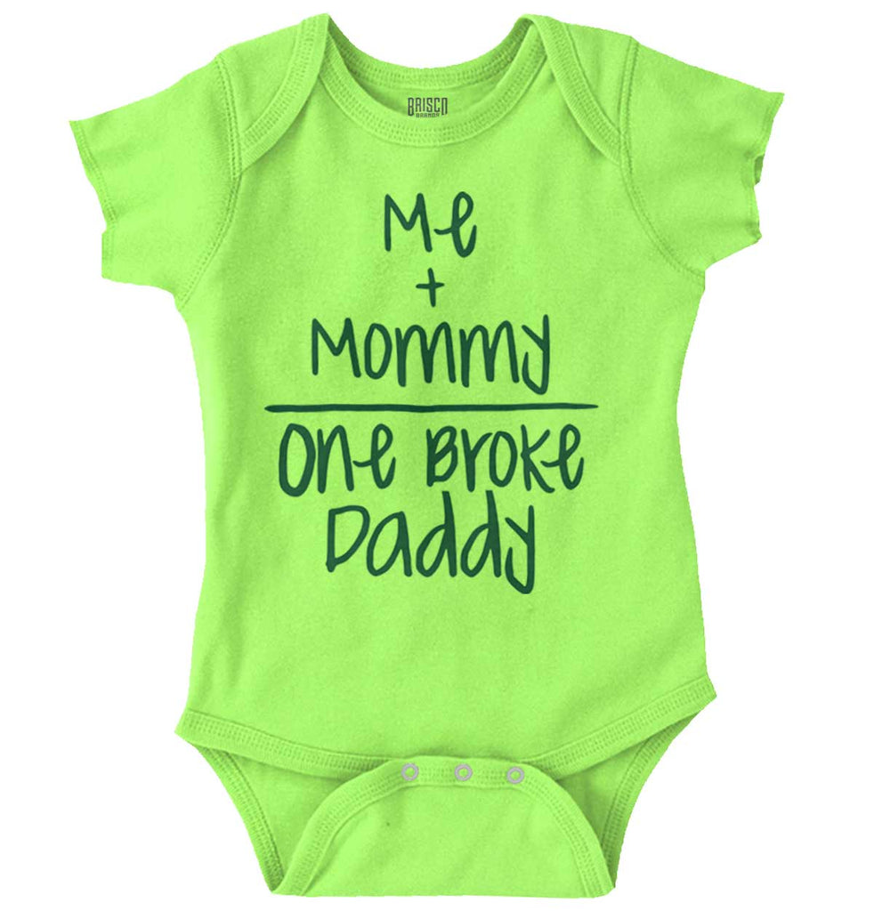 One Broke Daddy Romper Bodysuit-Direct To Garment Print-Brisco Baby