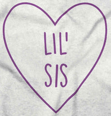 Lil' Sis Heart Infant Toddler T Shirt-Direct To Garment Print-Brisco Baby