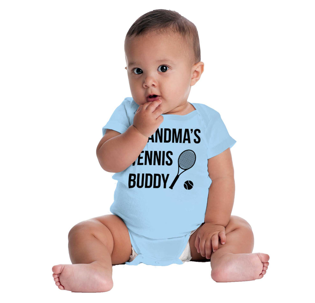 Grandma's Tennis Buddy Romper Bodysuit-Direct To Garment Print-Brisco Baby