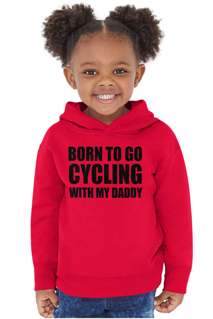 Cycling With Daddy Toddler Pullover Hoodie-Direct To Garment Print-Brisco Baby