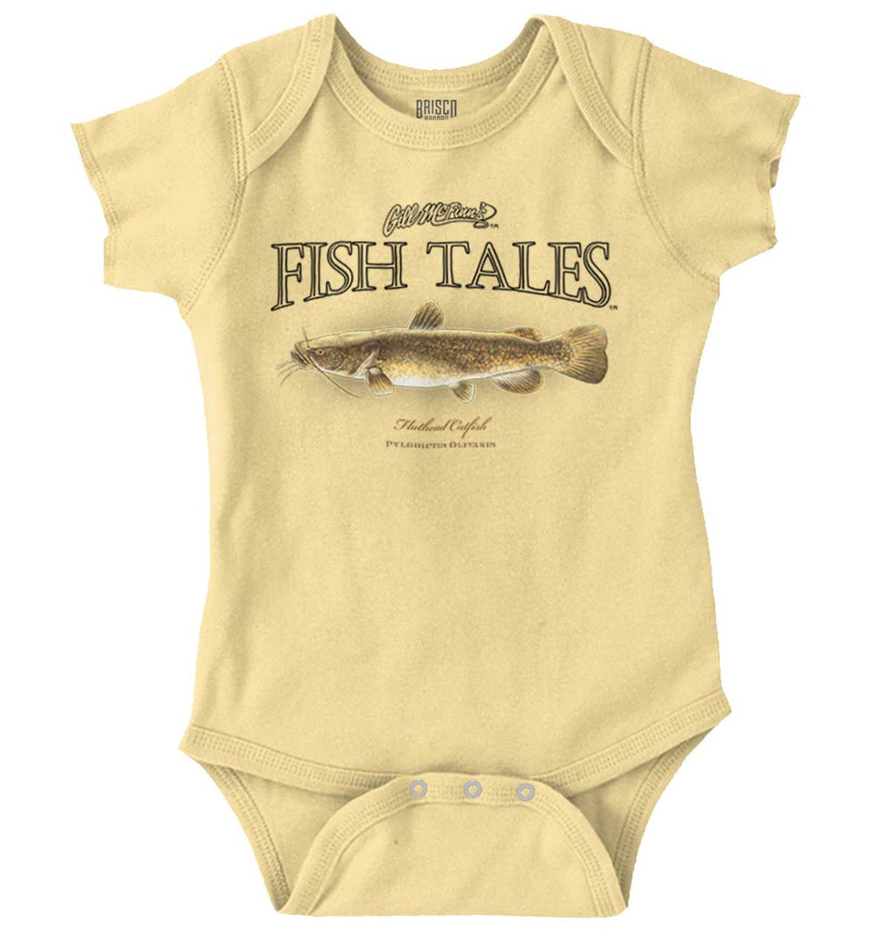 Flathead Catfish Romper Bodysuit-Direct To Garment Print-Brisco Baby