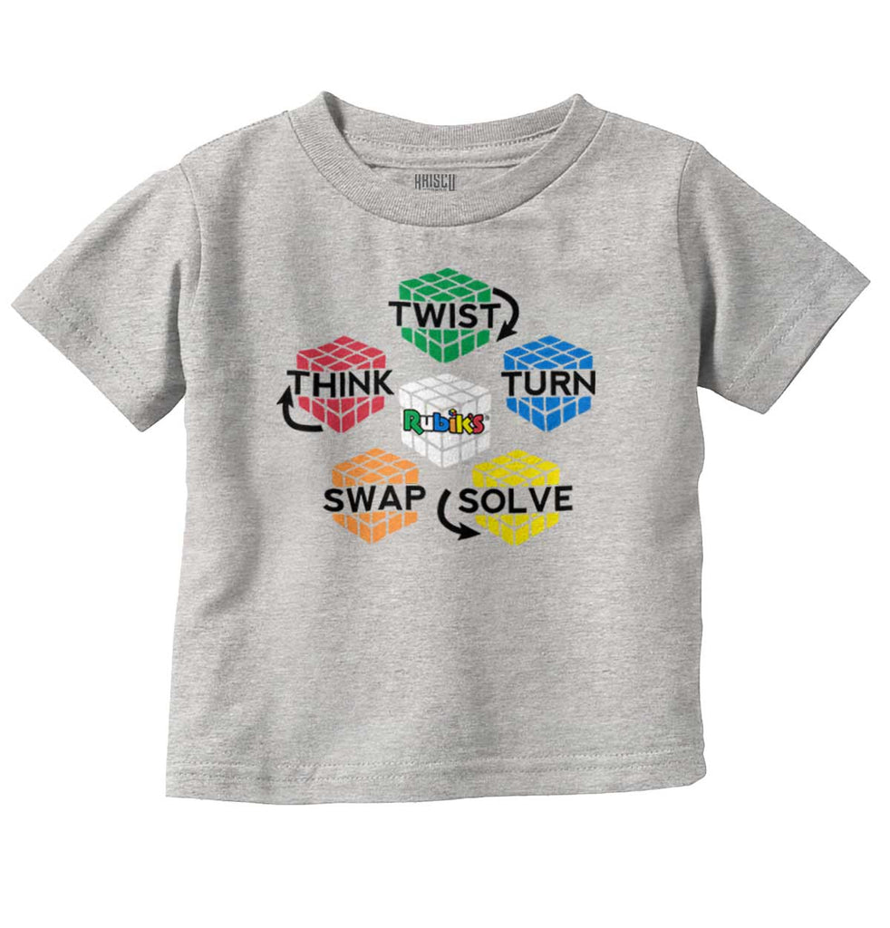 Rubik's Directions Infant Toddler T Shirt-Direct To Garment Print-Brisco Baby