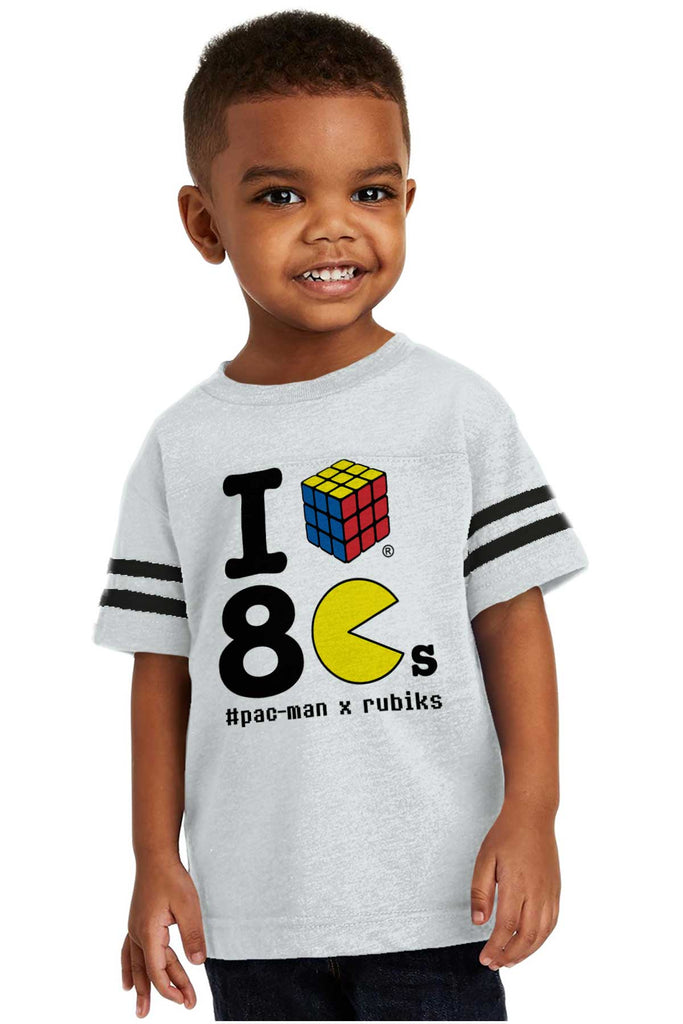 I Love The 80s Toddler Football Jersey Tee-Direct To Garment Print-Brisco Baby