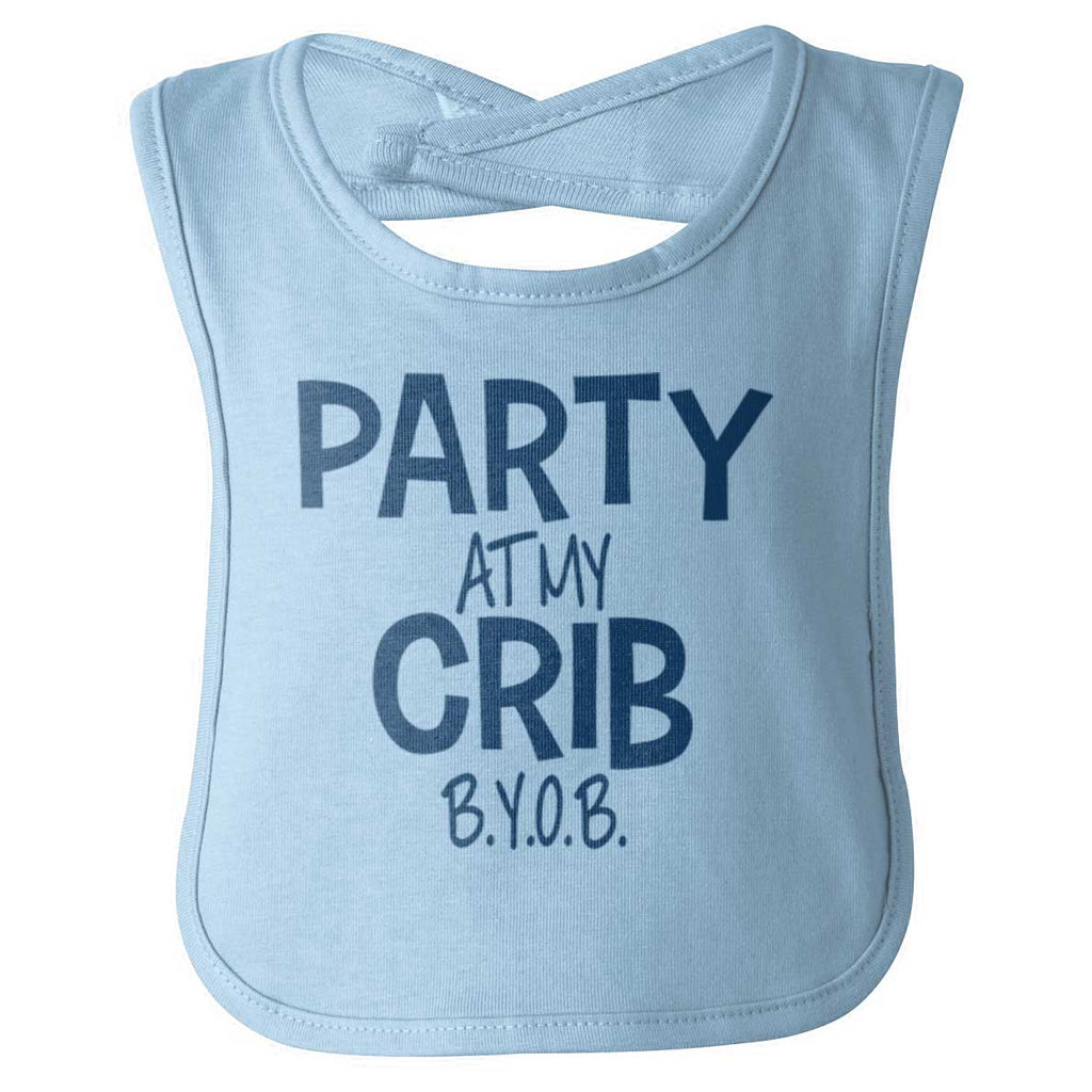 Party At My Crib Infant Baby Bib-Direct To Garment Print-Brisco Baby