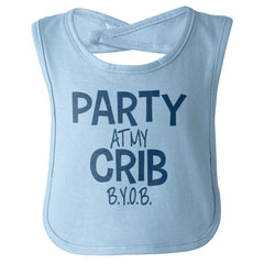 Party At My Crib Infant Baby Bib-Direct To Garment Print-Brisco Baby