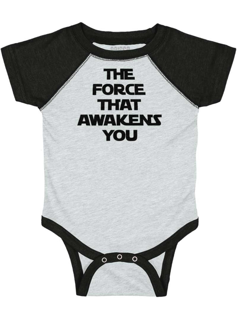 Force Awakens You Raglan Romper Bodysuit-Direct To Garment Print-Brisco Baby