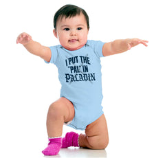 Put The Pal In Paladin Dungeons Romper Bodysuit-Direct To Garment Print-Brisco Baby