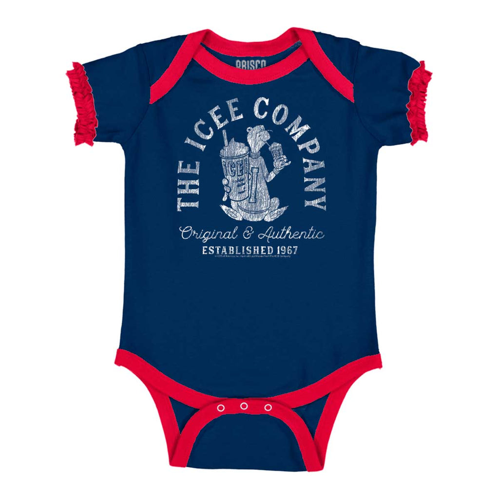 The Icee Company Baby Ruffled Trim Romper-Direct To Garment Print-Brisco Baby