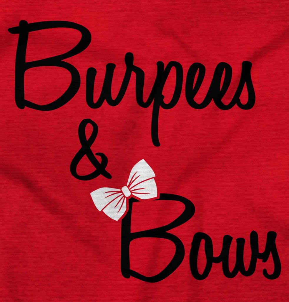 Burpees and Bows Ringer Romper Bodysuit-Direct To Garment Print-Brisco Baby