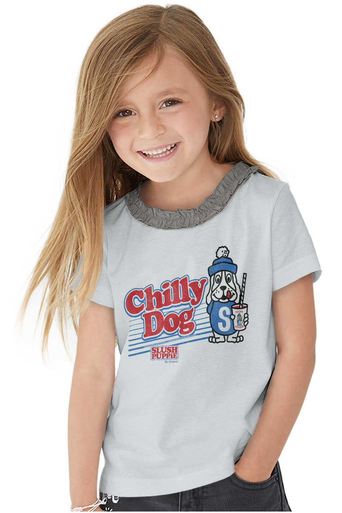 Chilly Dog Toddler Ruffled Trim T-Shirt-Direct To Garment Print-Brisco Baby