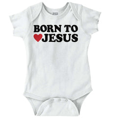 Born To Jesus Romper Bodysuit-Direct To Garment Print-Brisco Baby