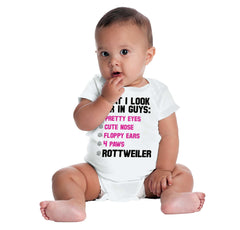 Rottweiler Checklist Romper Bodysuit-Direct To Garment Print-Brisco Baby