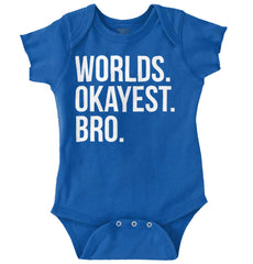 Worlds Okayest Bro Romper Bodysuit-Direct To Garment Print-Brisco Baby