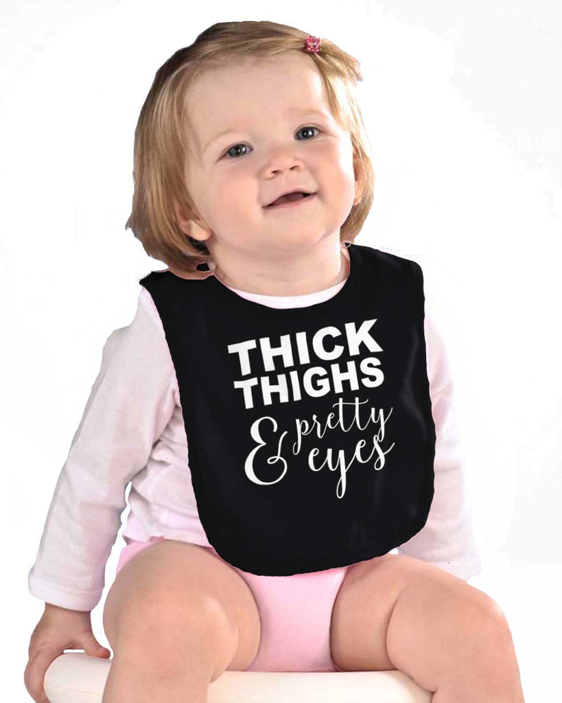 Thick Thighs Infant Baby Bib-Direct To Garment Print-Brisco Baby
