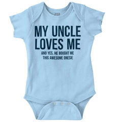Uncle Loves Me Bought Shirt Romper Bodysuit-Direct To Garment Print-Brisco Baby