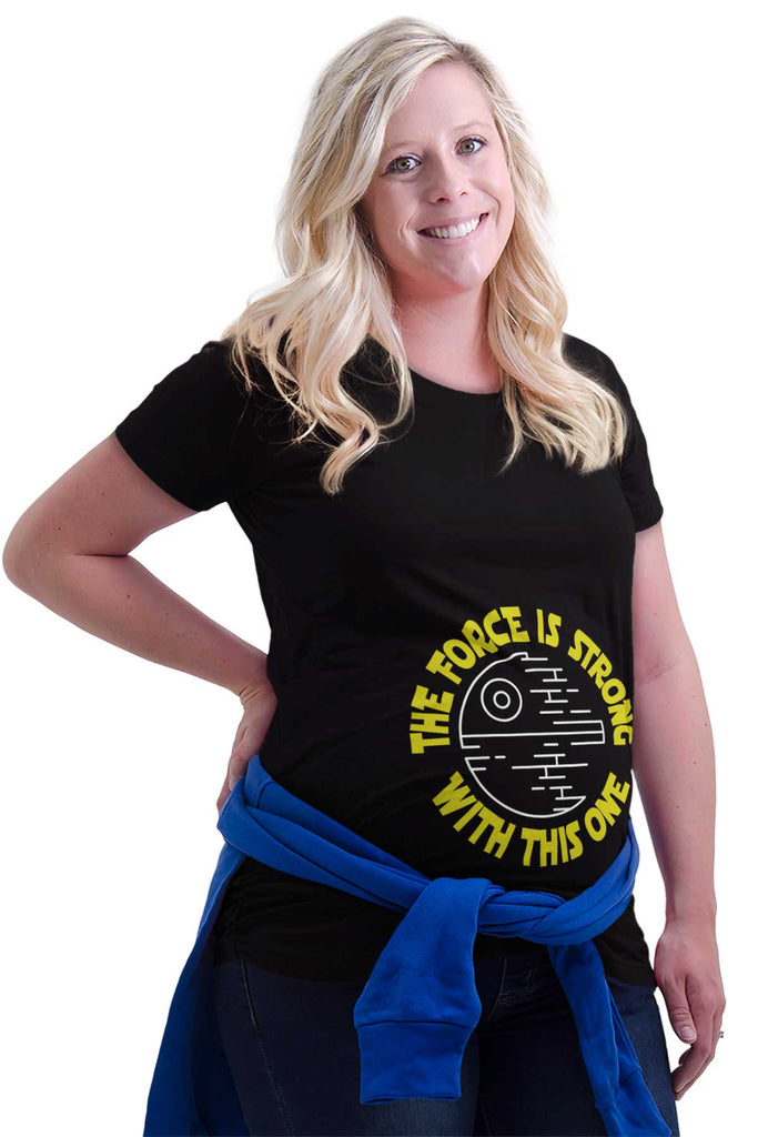 The Force Is Strong With This One Maternity T-Shirt-Direct To Garment Print-Brisco Baby