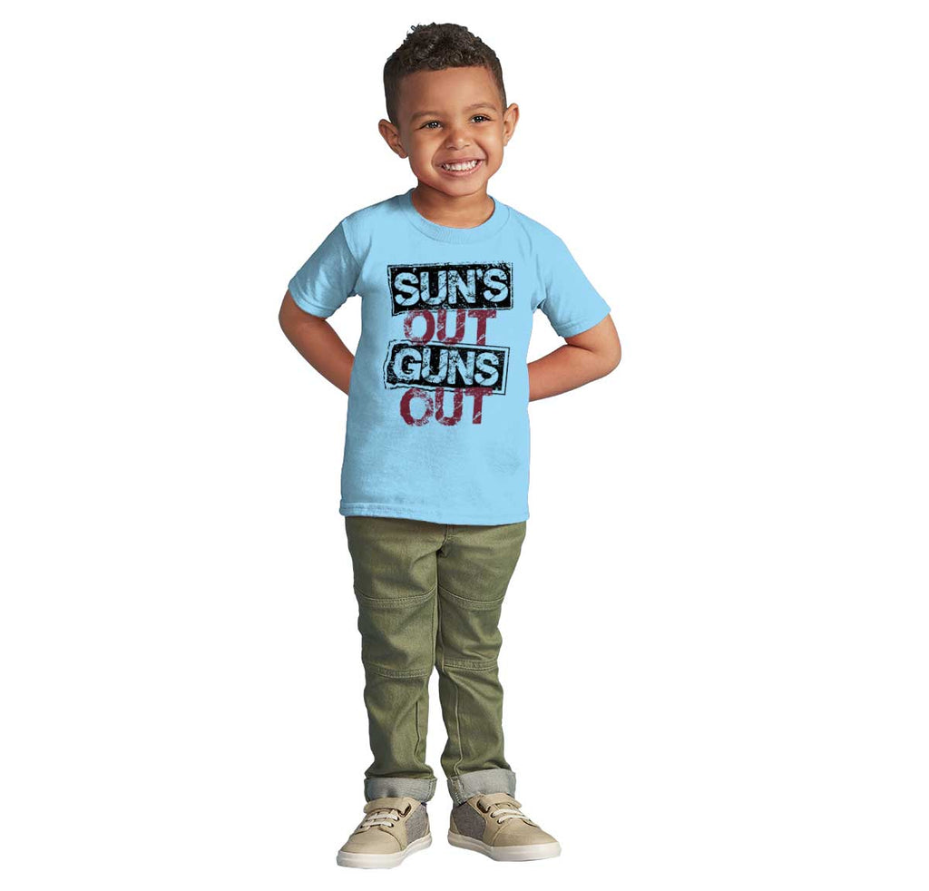 Guns Out Infant Toddler T Shirt-Direct To Garment Print-Brisco Baby