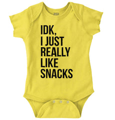 Really Like Snacks Romper Bodysuit-Direct To Garment Print-Brisco Baby