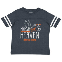 Fresh From Heaven Toddler Football Jersey Tee-Direct To Garment Print-Brisco Baby