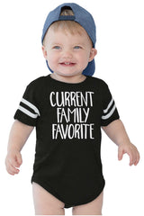 Family Favorite Football Romper Bodysuit-Direct To Garment Print-Brisco Baby