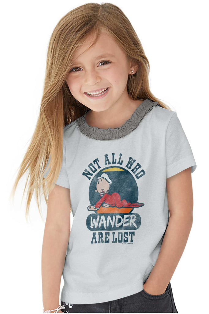 Sweet Pea Wander Toddler Ruffled Trim T-Shirt-Direct To Garment Print-Brisco Baby