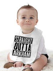 Straight Outta Arkham Infant Baby Bib-Direct To Garment Print-Brisco Baby