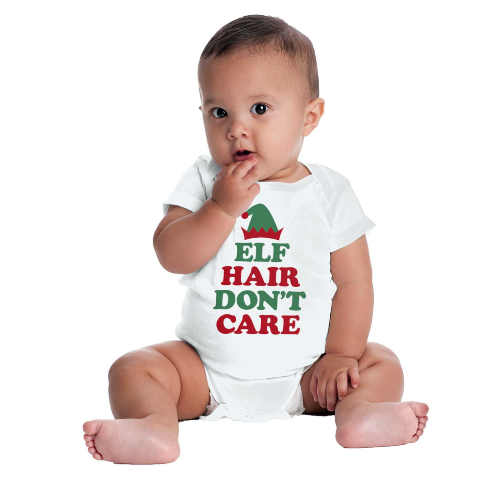 Elf Hair Don't Care Romper Bodysuit-Direct To Garment Print-Brisco Baby