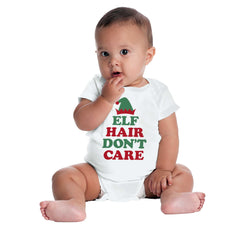 Elf Hair Don't Care Romper Bodysuit-Direct To Garment Print-Brisco Baby