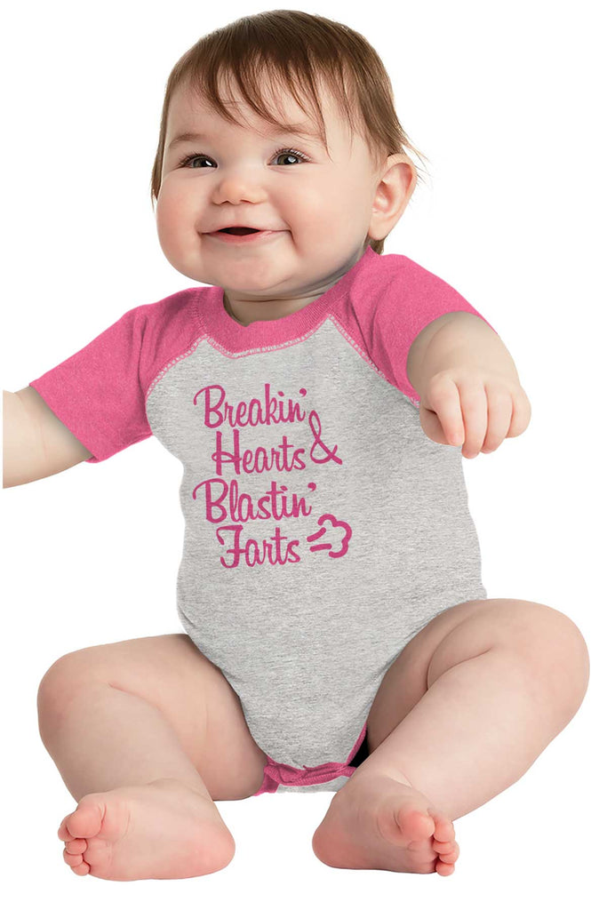 Blastin Farts Raglan Romper Bodysuit-Direct To Garment Print-Brisco Baby